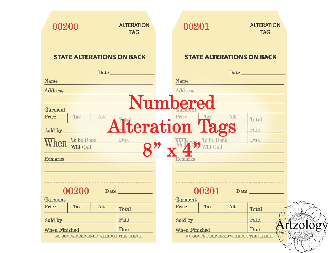 Alteration Tags Numbered Printable Numbered Instant - Etsy