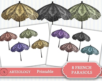 PARASOLS FRANÇAIS, Parapluies, Imprimable, Junk Journal, No. 548