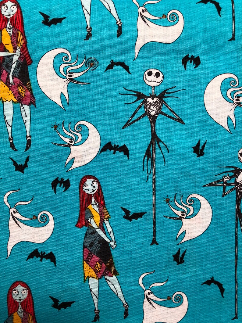 Disney\u2019s Nightmare Before Christmas Jack Skellington Loves Sally Cotton Fabric 14 Yard