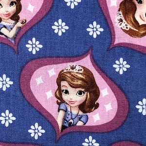 Sofia the First Cotton Fabric 18” x 21” Fat Quarter