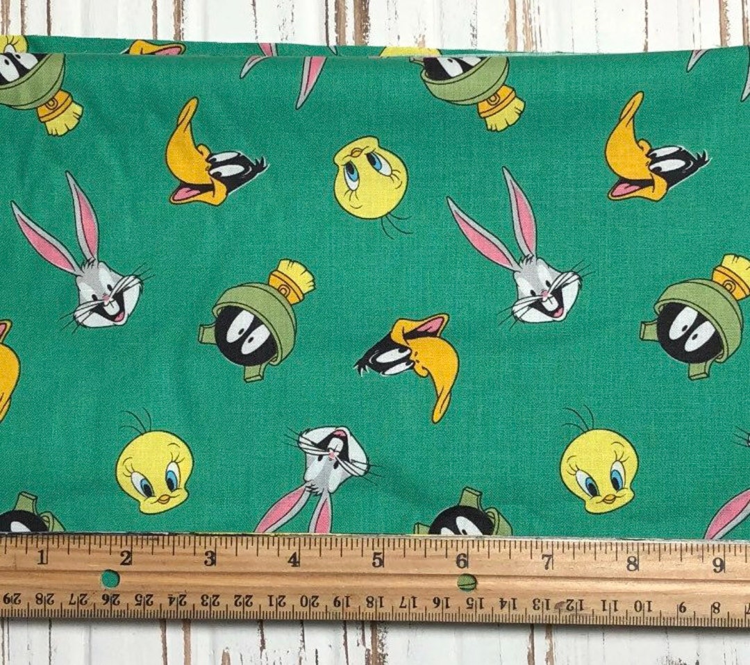 Looney Tunes Faces Green Cotton Fabric 18” X 21” Fat Quarter - Etsy