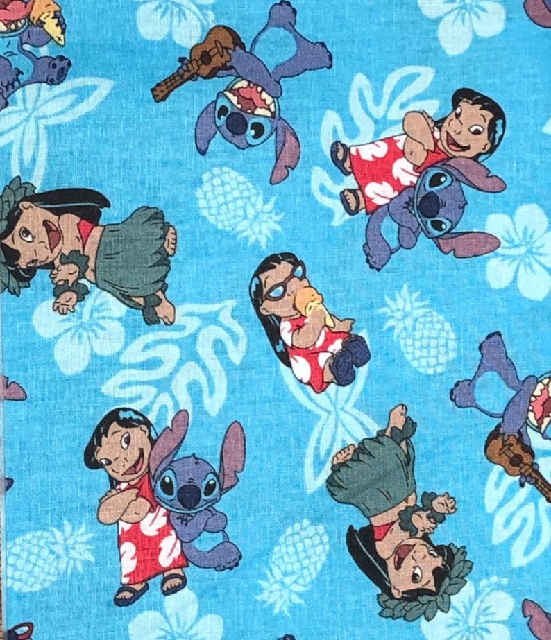 Disneys Lilo and Stitch Blue Fabric Cotton 18x21 Fat Quarter | Etsy