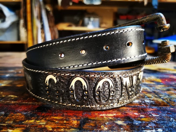 Custom biker best sale belts
