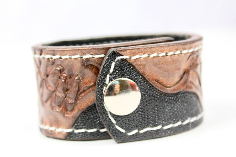 Skull Bracelet Brown Leather Bracelet Handmade Leather Gift Leather Wrap Bracelet Custom and Personalized Gift Cuff Wrap