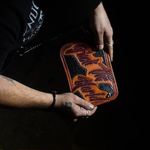 FTW Leather Wallet, Handmade Leather Wallet, Leather Purse, Tooled, Gift for Men