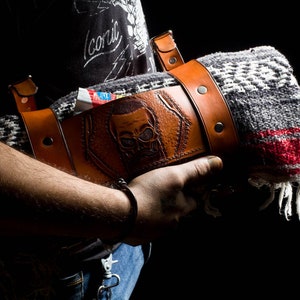 Handgefertigte Decke Bettrolle. Inklusive verstellbarem Lederriemen, kundenspezifisches Motorradzubehör, auf Bestellung, Design für Sie selbst, Bobber, Chopper