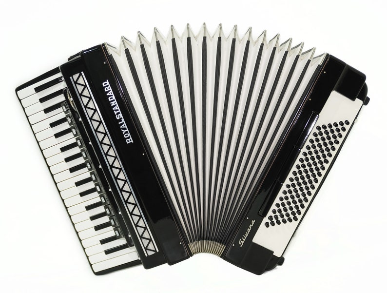 Royal Standard Silvana Accordion made in Germany 96 Bass Concert Piano Acordeon for Adults 2236 New Straps, Case Beautiful Quality Sound image 2