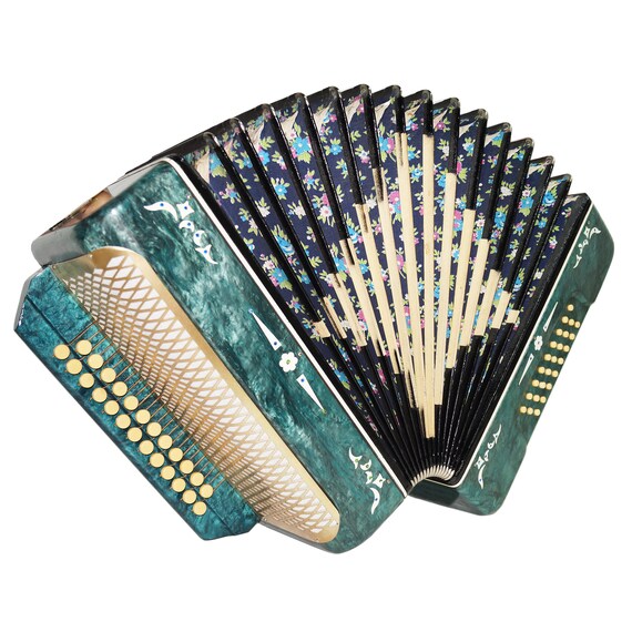 Vintage Harmonica Belarus Folk Russian Button Accordion 25x25