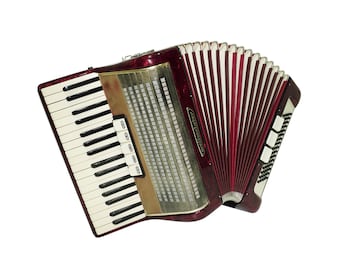 Weltmeister 80 Bass Accordion made in Germany, New Straps and Soft Case for Gift, Original Keyboard Piano Accordian Instrument