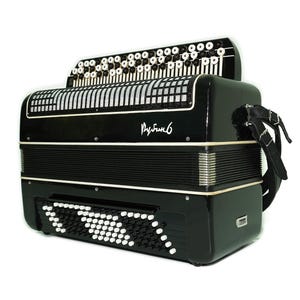Converter Bayan Rubin 6 Free Bass and Stradella, 3 Row Button Accordion 120 Bass, Concert Russian Bayan Accordian with New Straps