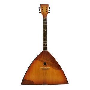 Folk Vintage Original Balalaika 6 Strings, Natural Wood, Old String Musical Instrument, Beautiful Sound!