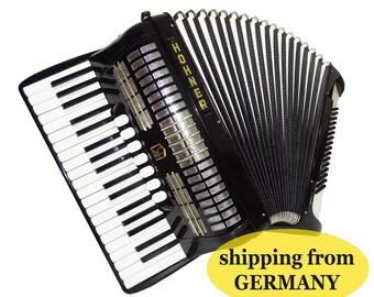 Accordéon Hohner Verdi II fabriqué en Allemagne Accordéon piano de qualité originale, 2125, avec de nouvelles sangles, un son puissant incroyable !