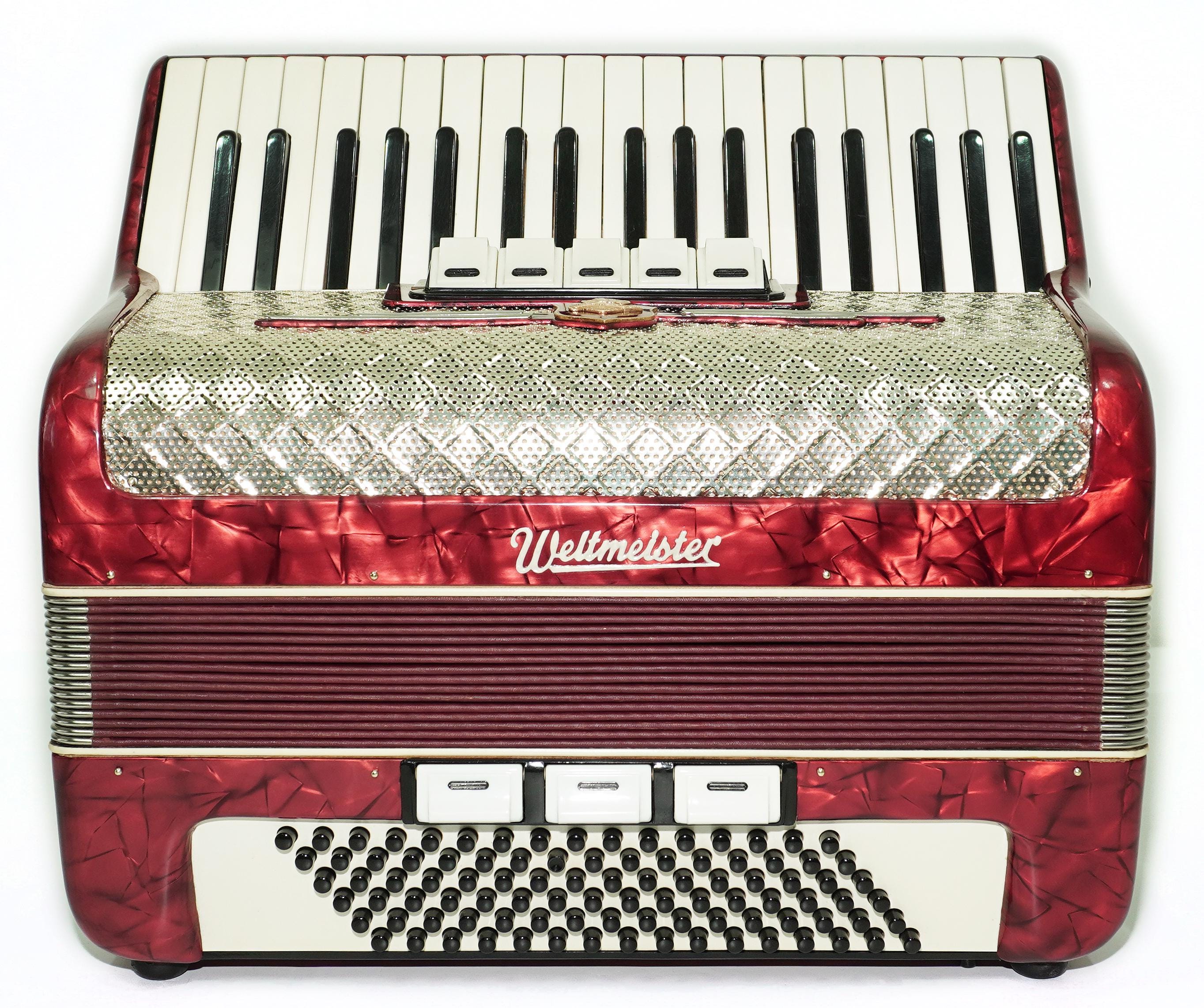 Weltmeister Accordion 96 Bass, German Piano Accordian, New Straps