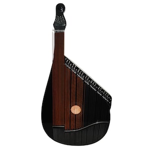 Traditional Folk Ukrainian Bandura Chromatic String Musical Instrument 56 Strings, Original Beautiful Magnificent Sound! Black