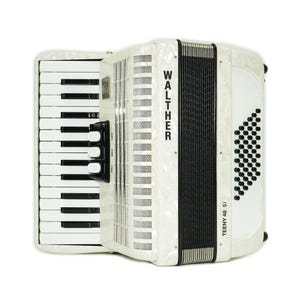 Walther Teeny 48 Bass Lightweight Piano Accordion, German Akkordeon for Beginners Children Kids, Straps, Hard Case