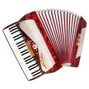 Piano Accordion Solo, made in Germany, 120 Bass buttons, Rare Original Keyboard Accordian, incl New Straps and Case, Rich Bright Sound!