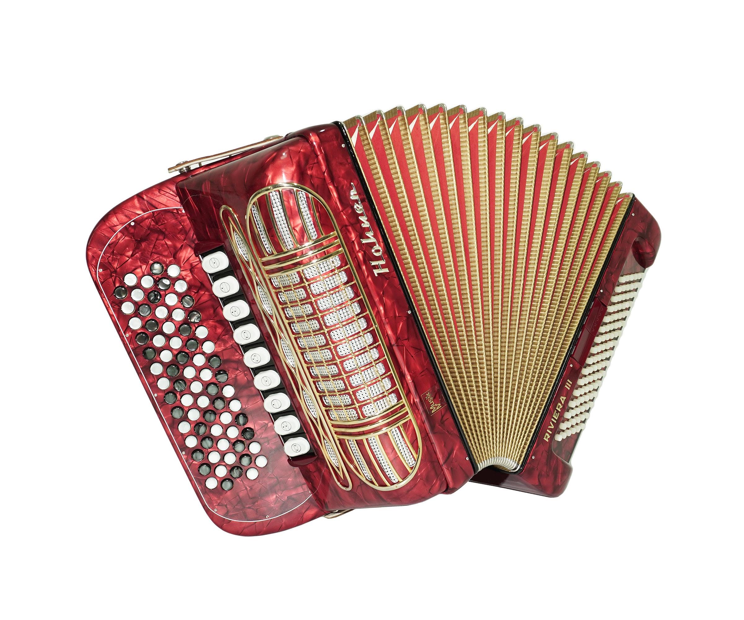 Hohner Riviera III 5 Row Lightweight Button Accordion 96 Bass Made
