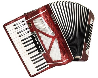 Russian Accordion 80 Bass Buttons, Ariya Piano Accordion, with New Straps, Very Beautiful Keyboard Accordian! Soviet Accordion made in USSR