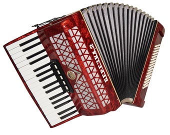 Russian Accordion 80 Bass Buttons 5 Registers, Berezka, New Straps for Gift, Keyboard Piano Accordian, Used Accordion, Very Beautiful sound.