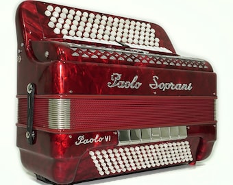 Paolo Soprani 5 Rows Button Accordion Made in Italy, C Griff