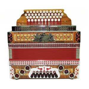 Close to New! Melodija Menges Slovenija Unique Diatonic Harmonica Button Accordion Garmon, Rare Luxury Heligonka, Powerful Fantastic sound!
