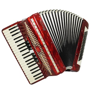 ロシアのアコーディオン ヴィンテージ ピアノ アコーディオン レッド