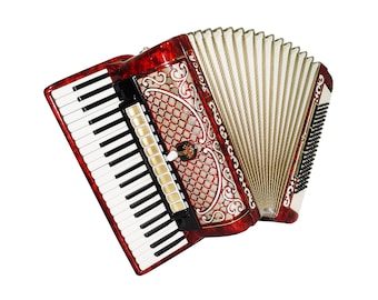 Horch Deluxe Accordion Full Size Concert Luxurious Piano Accordion, made in Germany, Straps and Soft Case, Original Musical Instrument