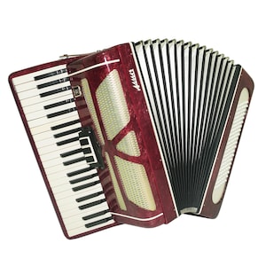 Piano Accordion Almaz 120 Bass, made in Russia, New Straps for Gift, Original Keyboard Accordian Concert Musical Instrument