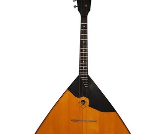 Rare Perfect Antique Balalaika, 3 Strings, 19 Frets, Natural Wood, made in USSR, Luxury Vintage Musical Instrument, Wonderful Sound