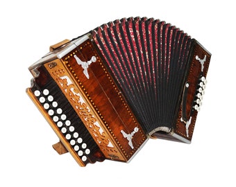 ロシア製 ベル付きアコーディオン Saratovskaya garmonika Antique Diatonic Saratovskaya Harmonica, Vintage Handmade