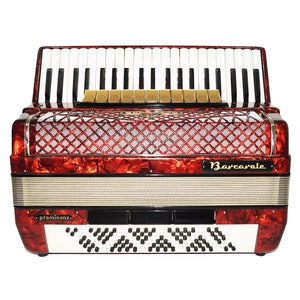 Barcarole Prominenz Piano Accordion, made in Germany, 120 Bass Buttons, New Straps Soft Case for Gift, Professional Accordian for Adults