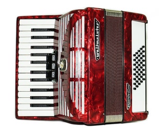 Weltmeister Seperato Standard 40 Bass, Lightweight Piano Accordion for Beginners Children Kids, made in Germany, New Straps, Case