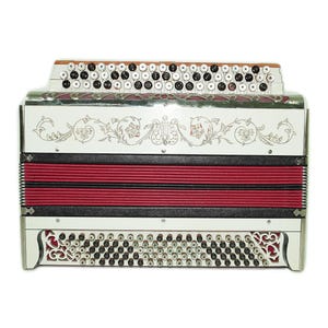 Vintage Russian Bayan Handmade 100 Bass Button Accordion, Decorated Original Soviet Bayan, Powerful Deep sound, Rare Old Bajan Accordeon