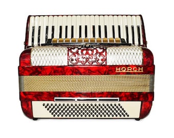 Horch Accordion Full Size Original Concert Piano Accordion, made in Germany, New Straps Case, Powerful Sound! Musical Instrument for Adults!