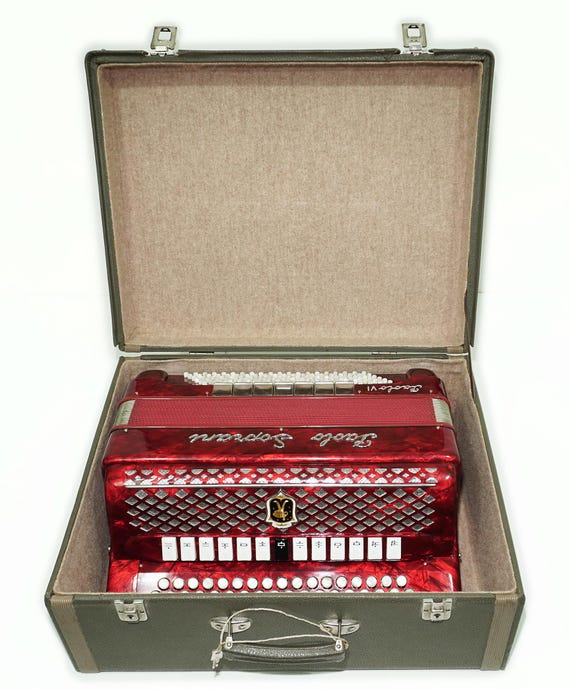 Paolo Soprani 5 Rows Button Accordion Made in Italy, C Griff