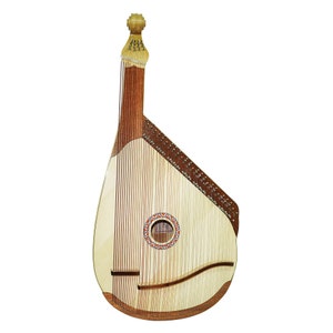 Folk Lviv Bandura 55 Steel Strings Lightweight Chromatic Musical Instrument made in Ukraine, Tuning Key and Soft Case for Gift