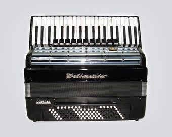 Weltmeister Consona Converter Free Bass Stradella, German Piano Accordion, with New Straps and Soft Case, Great Professional Accordian