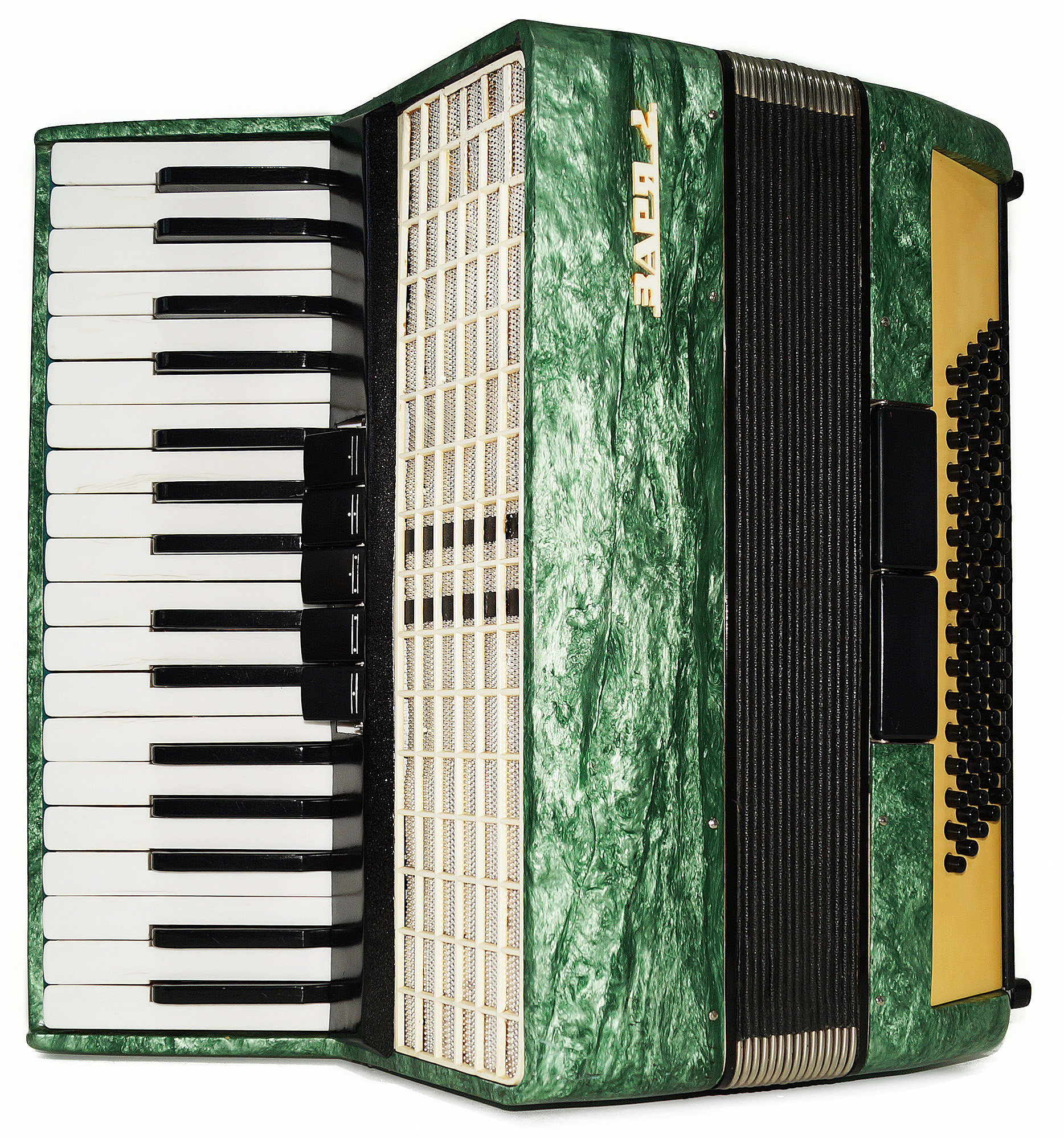 Russian Accordion Vintage Piano Accordian, Zarya 80 Bass Buttons