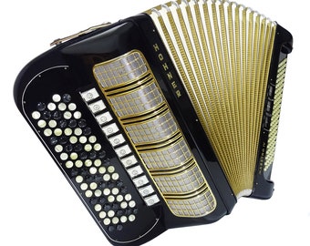 Almost Unused Hohner Maestro IV, Chromatic Button Accordion made in Germany, incl New Straps, Case, Amazing sound!