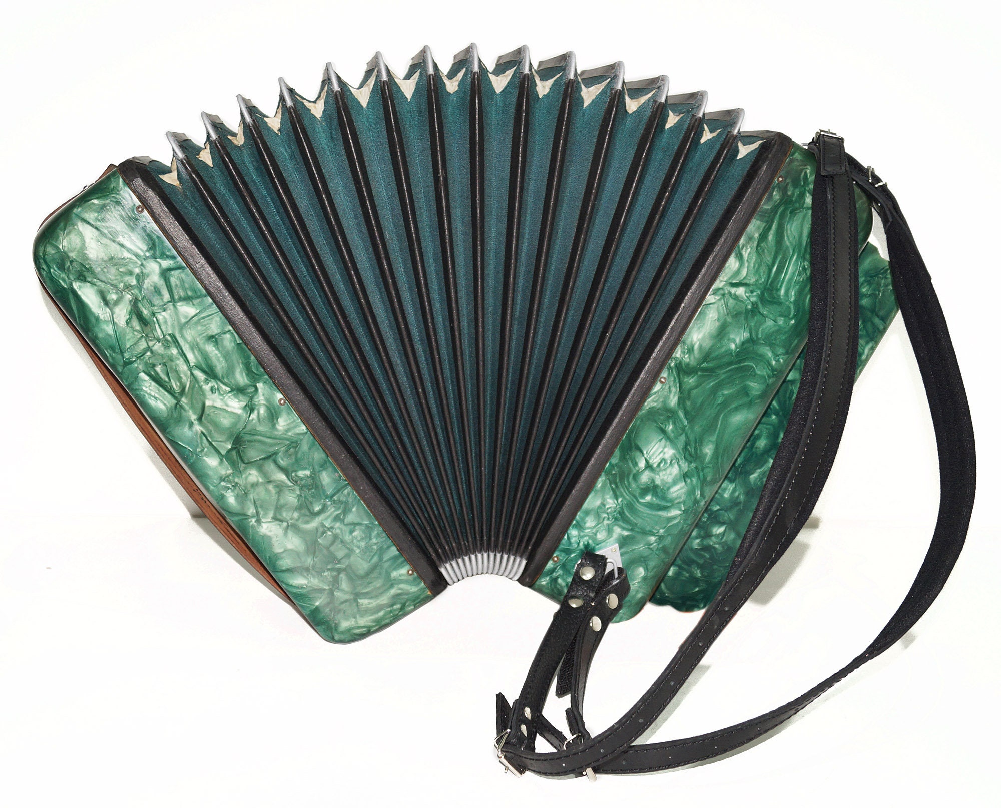 ヴィンテージ バヤン ボタン アコーディオン、3 列フォーク