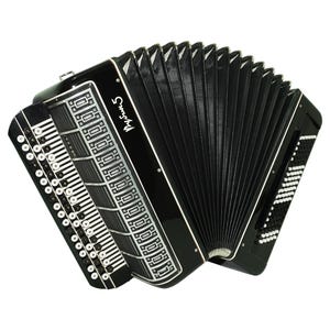 Bayan Rubin Konverter 5 Free Bass und Stradella, 120-Bass-Knopfakkordeon, Vintage-Akkordeon aus Russland, mit Tragegurten und Koffer