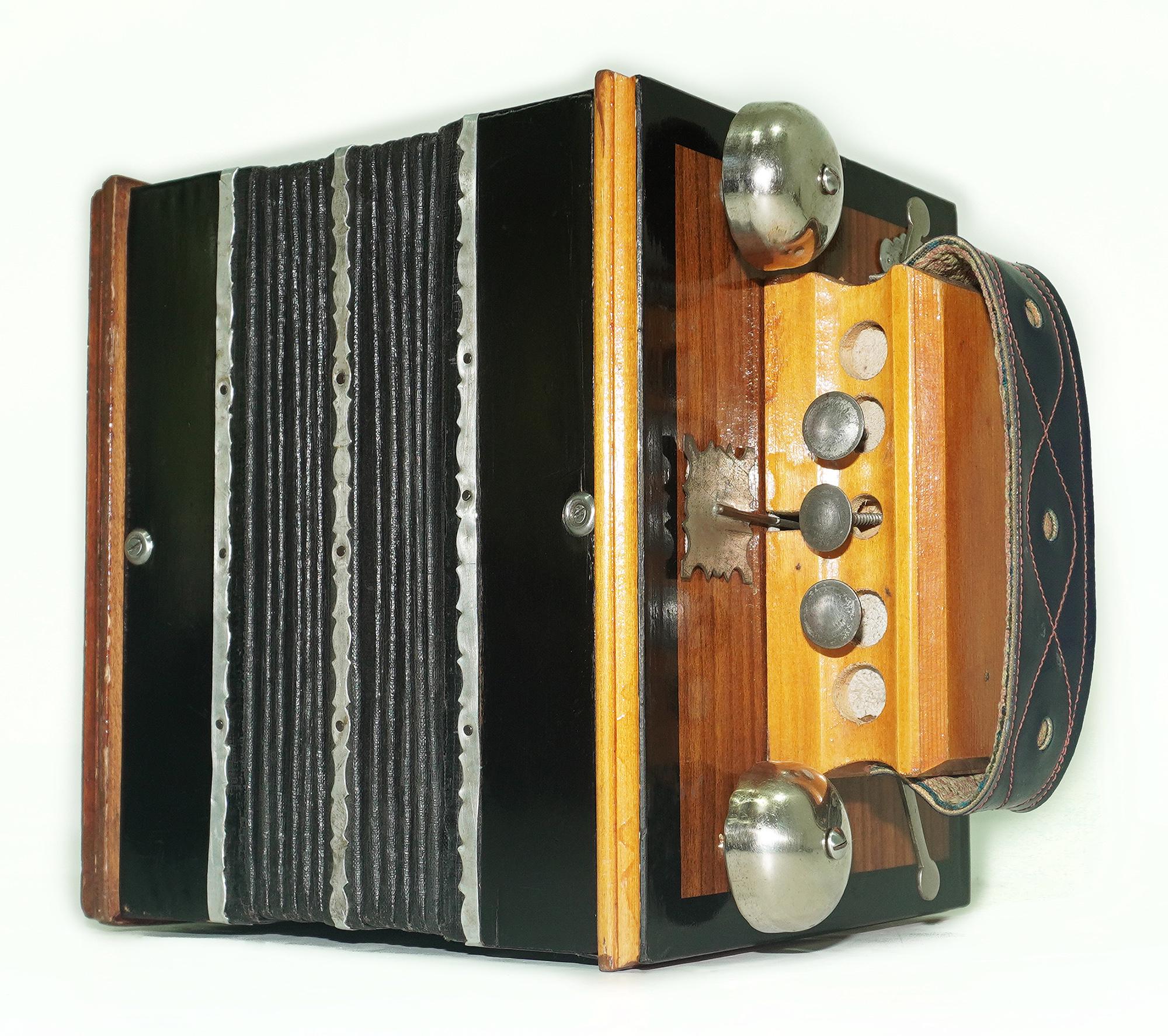 Antique Diatonic Saratovskaya Harmonica, Vintage Handmade