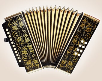 Weltmeister Diatonic Button Accordion, made in Germany, Vintage Squeezebox Garmon, Rare Harmonika Concertina! Ready for playing