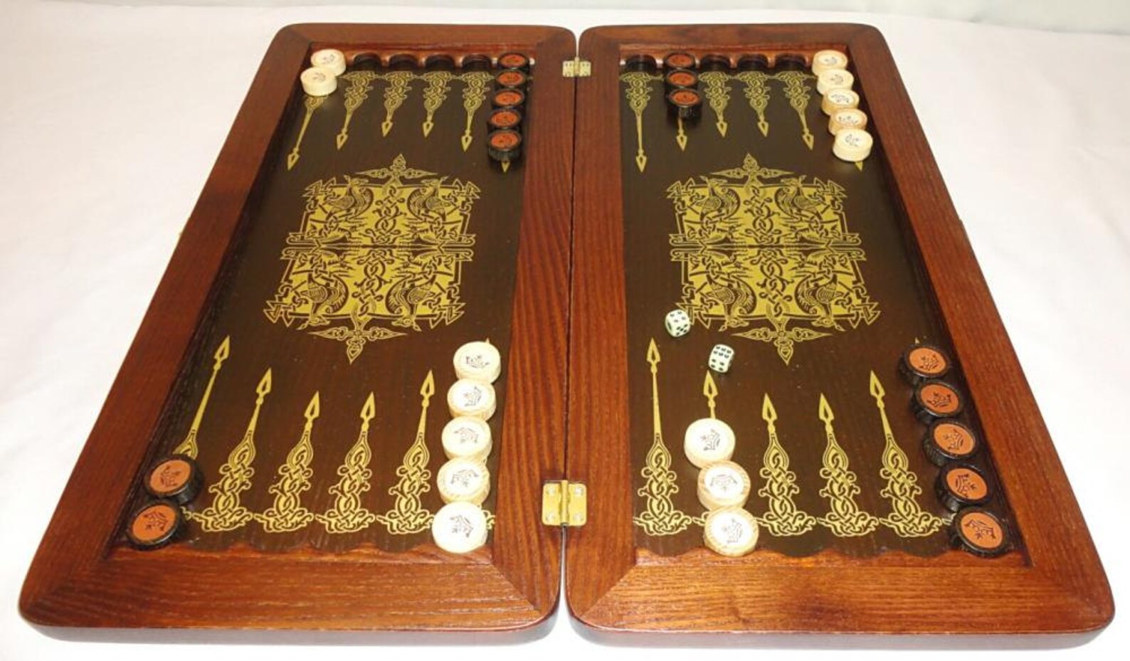 Handmade Carved Wooden Backgammon Board Game Set Eagle Etsy