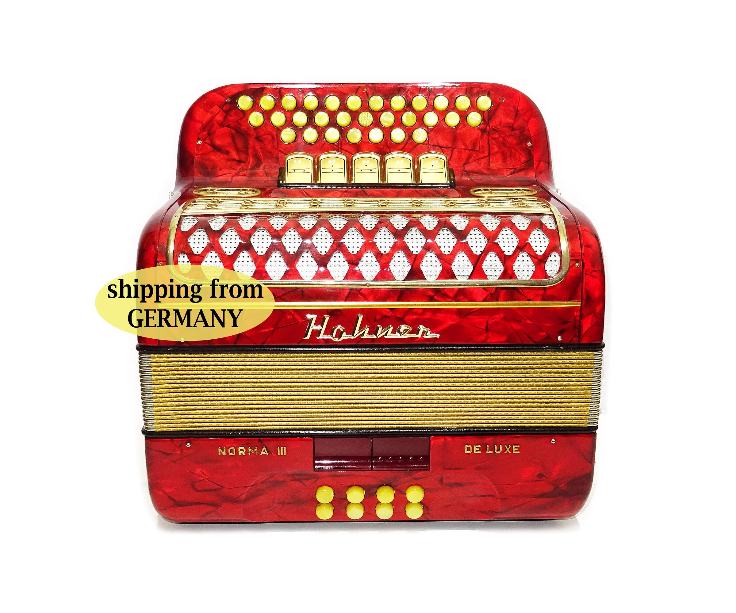 Hohner Norma III Deluxe Diatonic Button Accordion Garmon German