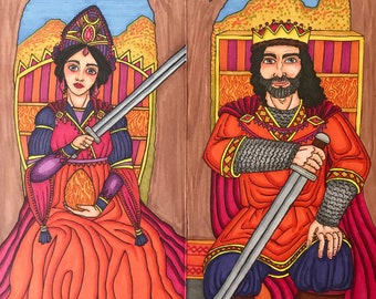 Tarot Art Tsaritsa and Tsar of Swords