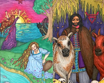 Tarot Art XIV Zarya and XV Veles
