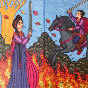 Tarot Art Princess and Prince of Swords