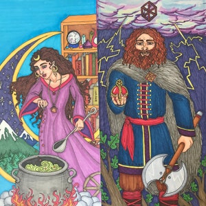 Tarot Art II Vedma and III Perun