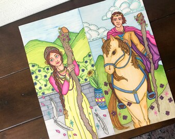 Tarot Art the Princess and Prince of Wands